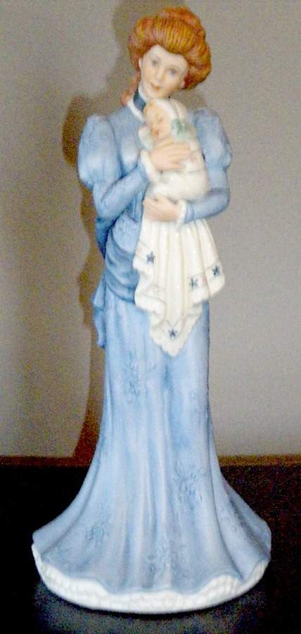 Mother & Child Blue Dress-You Light Up My Life - Boxed by San Francisco Music Box-1
