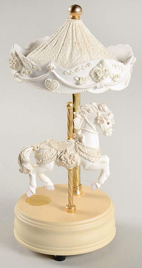 Carousel Horsess Chantilly-Beauty & The Beast Theme - Boxed by San Francisco Music Box-1