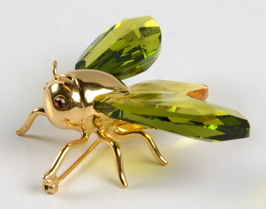 Insects & Butterflies Brooches Akima-Olive - Boxed by Swarovski-1