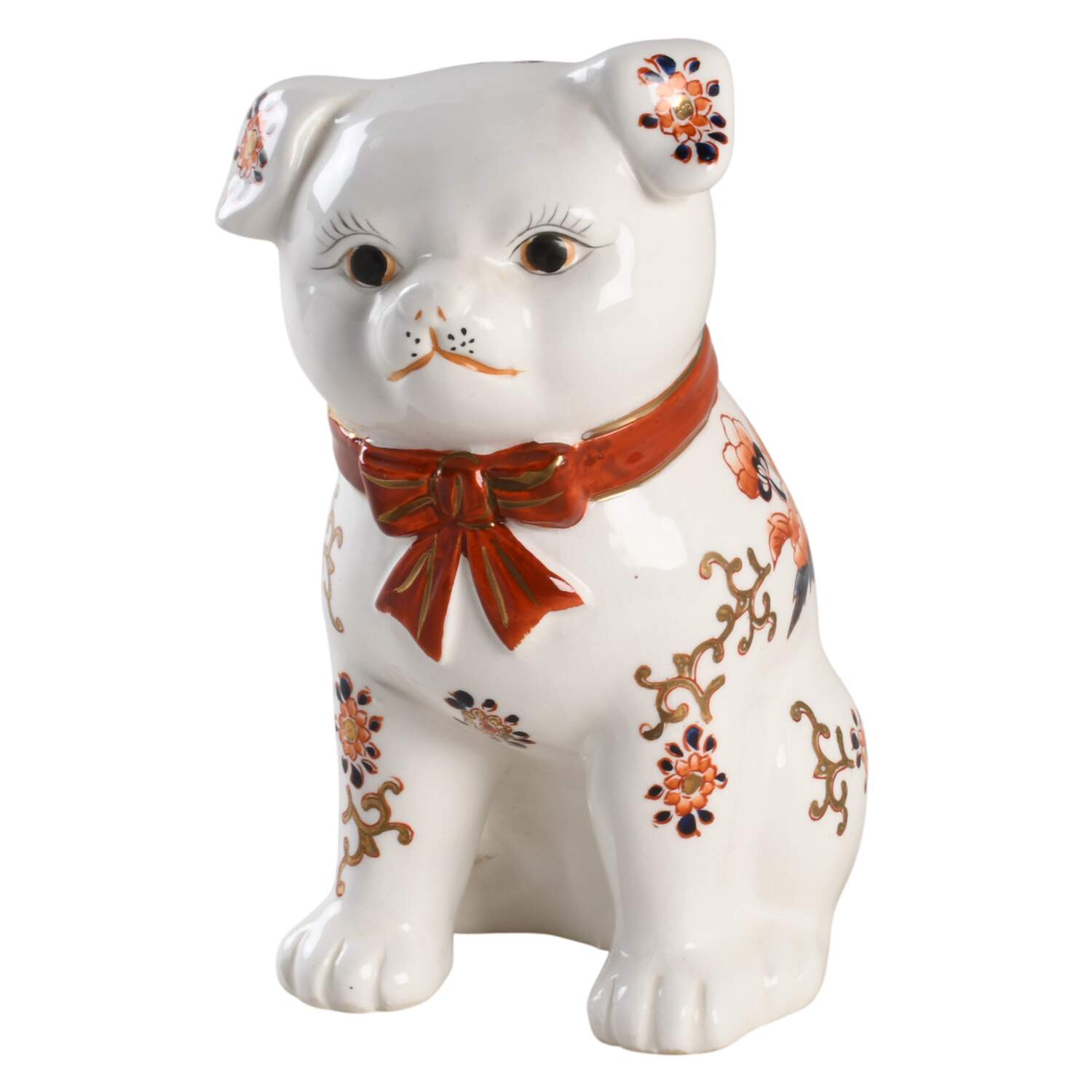 Floral Animals Imari Puppy With Bow - No Box by Sadek-1