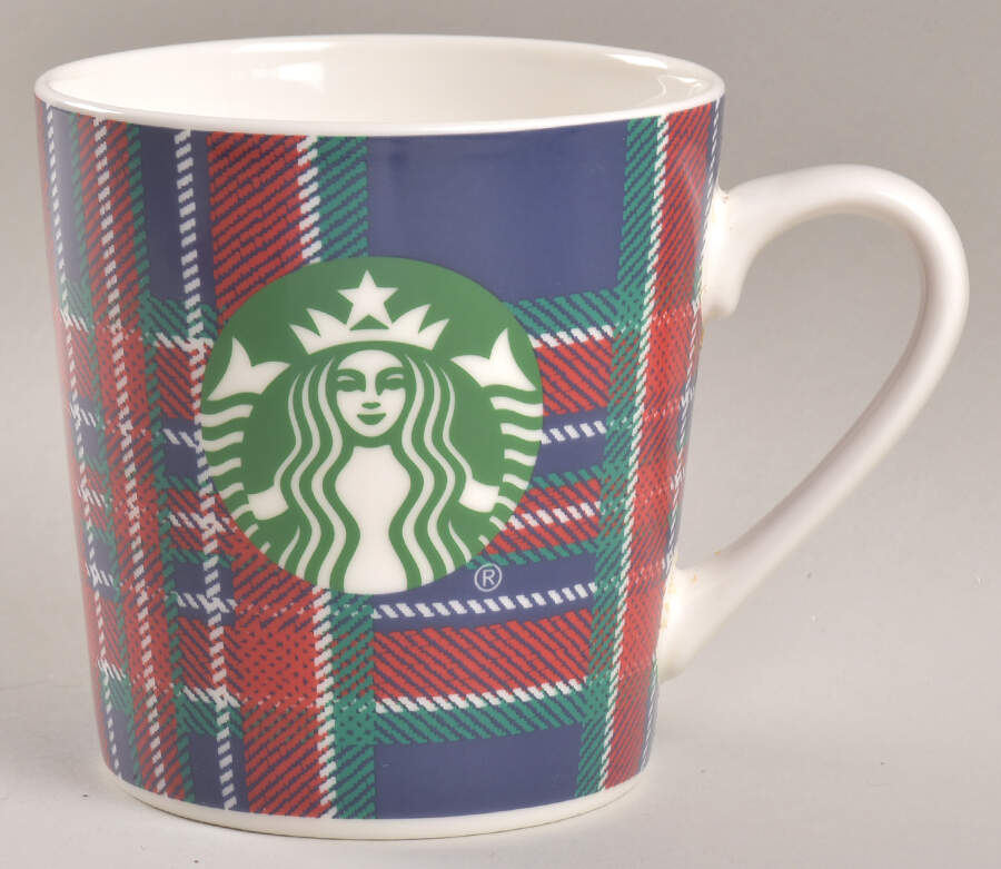 Starbucks Mugs Blue, Red & Green Plaid Logo - No Box by Starbucks Coffee-1