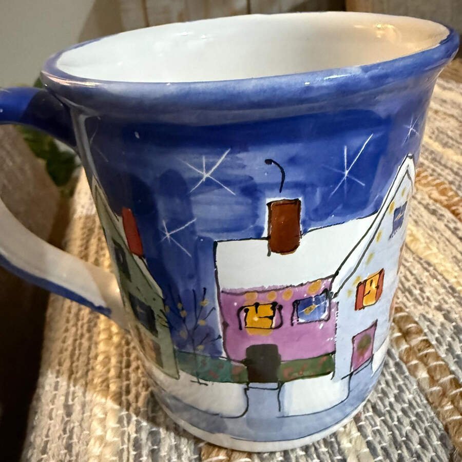 Starbucks Mugs Handpainted Snowy Village Mug - No Box by Starbucks Coffee-1