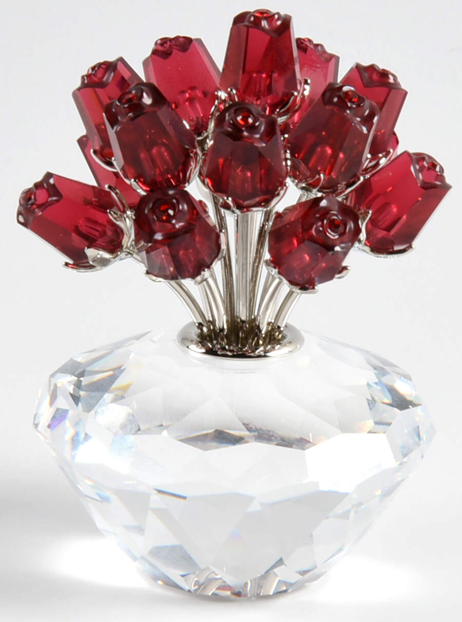 Society Jubilee Editions 2002-Vase Of Roses-15th Jubilee-Set - Boxed by Swarovski-1