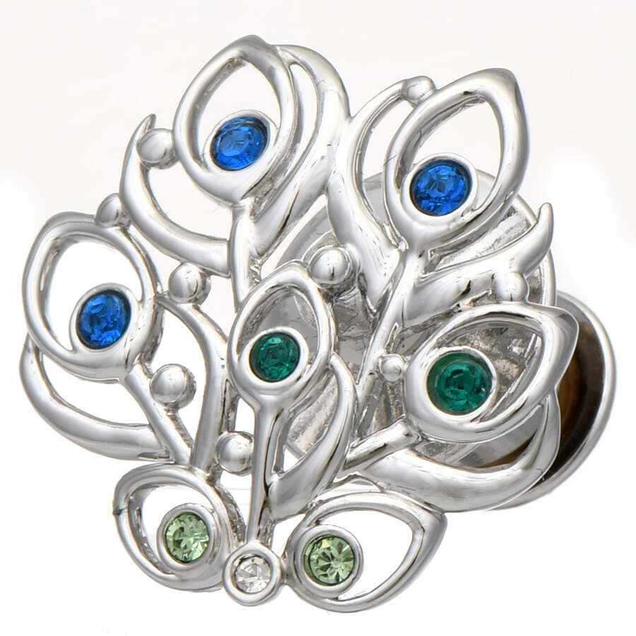 Society Member Jewelry 2015-Peacock Feather Tack Pin - Boxed by Swarovski-1