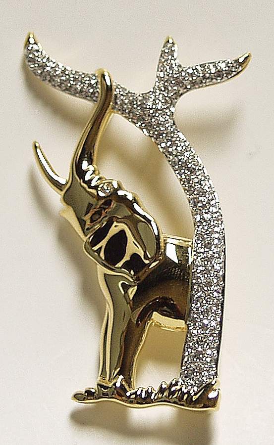 Society Member Jewelry 1993 Elephant Brooch - No Box by Swarovski-1