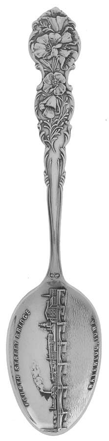 Shepard Souvenir Spoons & Forks Fourth Street Bridge Waterloo Iowa - No Box by Shepard Mfg Co-1
