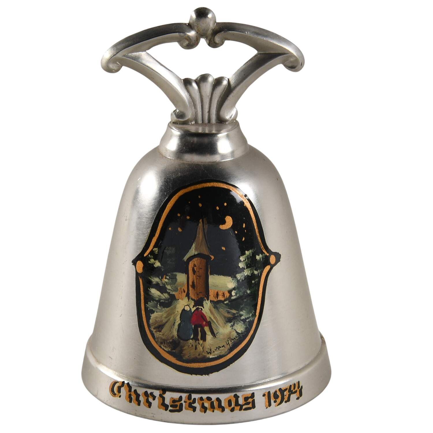 Christmas Bell 1974 - No Box by Shuler Pewter-1