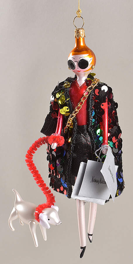 Blown Glass Ornaments Neiman Marcus Shopper With Dog - Boxed by Soffieria de Carlini-1