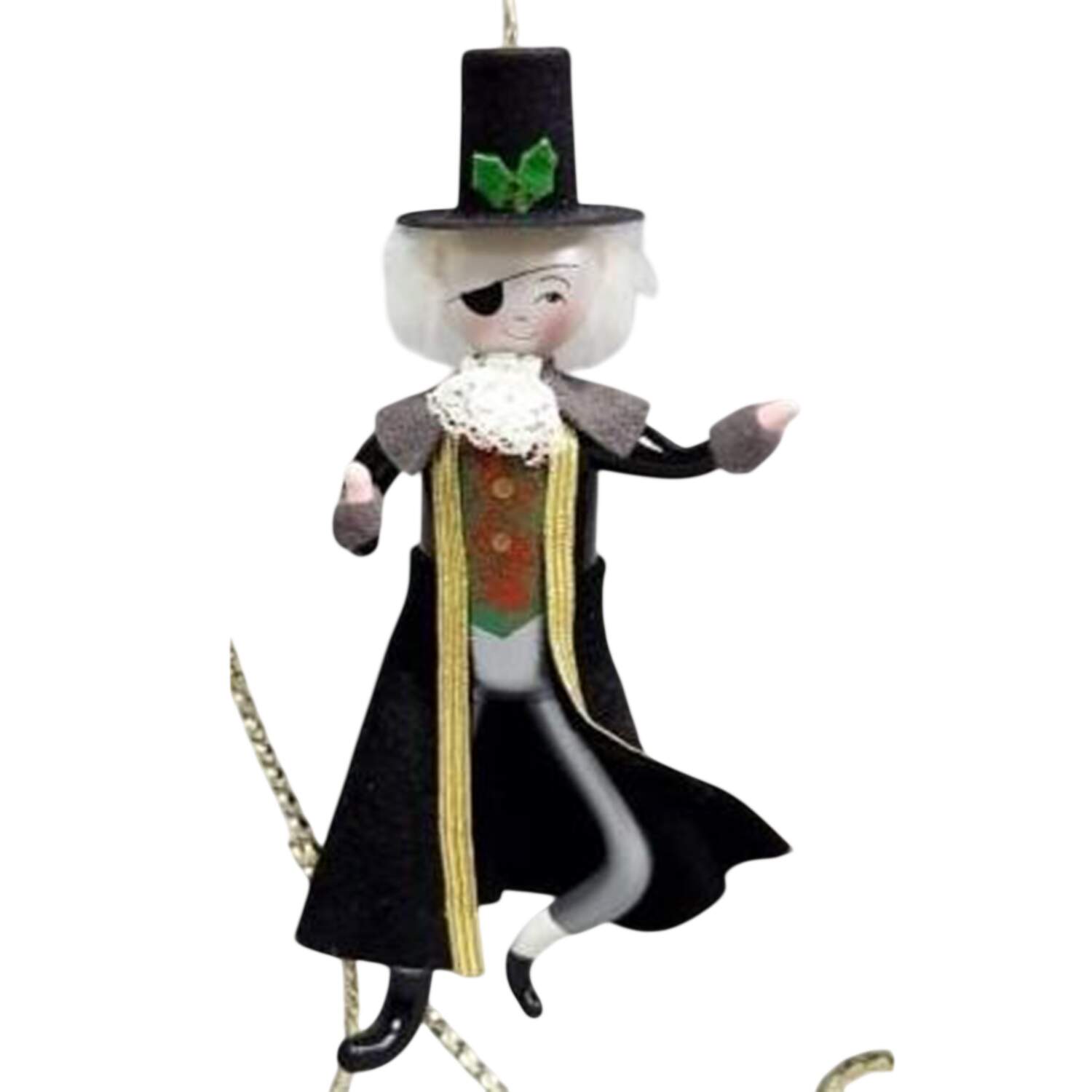 Blown Glass Ornaments Man With Eye Patch And Top Hat - Boxed by Soffieria de Carlini-1