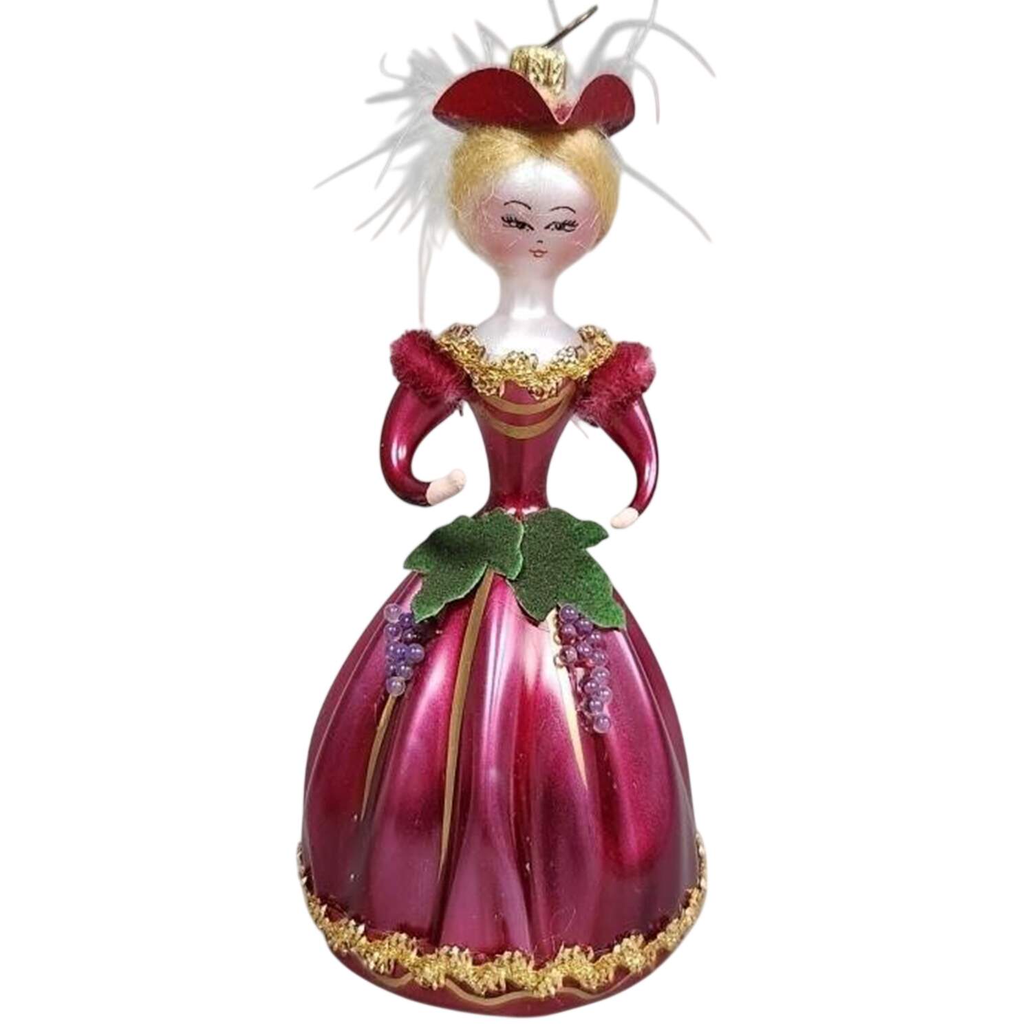 Blown Glass Ornaments Parent - Burgundy - Boxed by Soffieria de Carlini-1