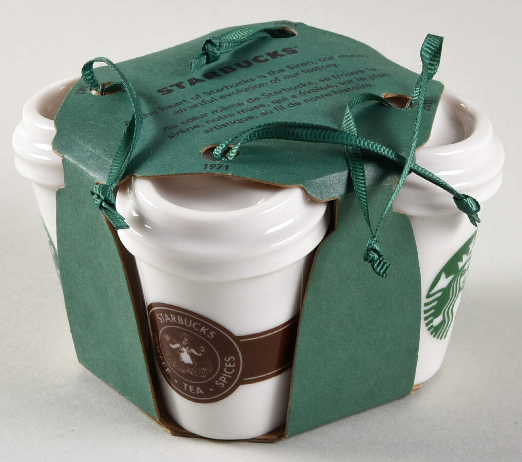 To Go Cup Ornaments White To Go Cup 4 Pc Logo Set - Boxed by Starbucks Coffee-1