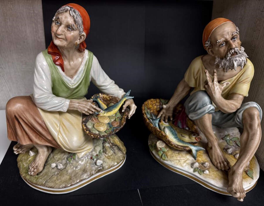 Figurines Old Lady With Fish - No Box by Sandizell-1