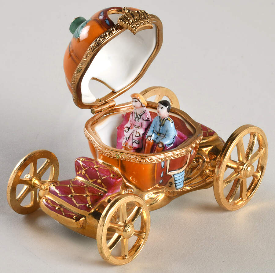 Limoges Boxes, Limited Edition Pumpkin Coach - No Box by Sinclair-1