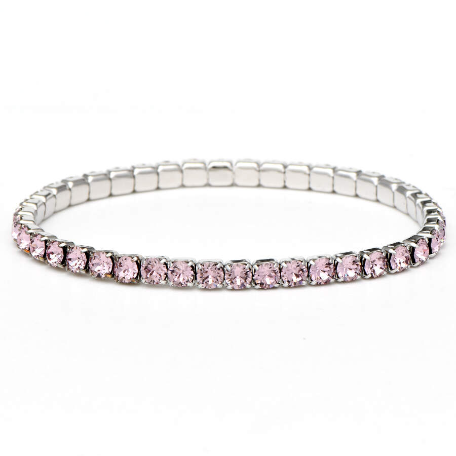 Crystal Stretch Bracelets Lightning - Light Amethyst / Rhodium - No Box by Swarovski-1
