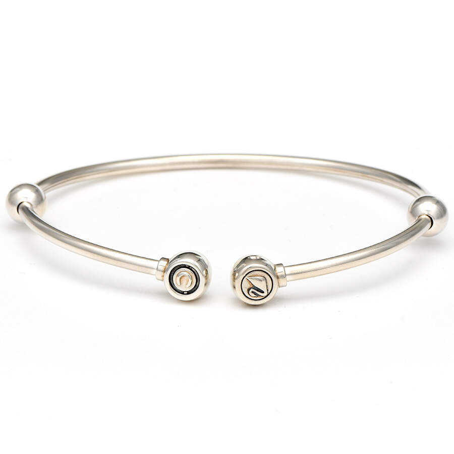 Sterling Chamilia Charm Bracelets Bangle Bracelet With Lock Beads - With Box by Swarovski-1