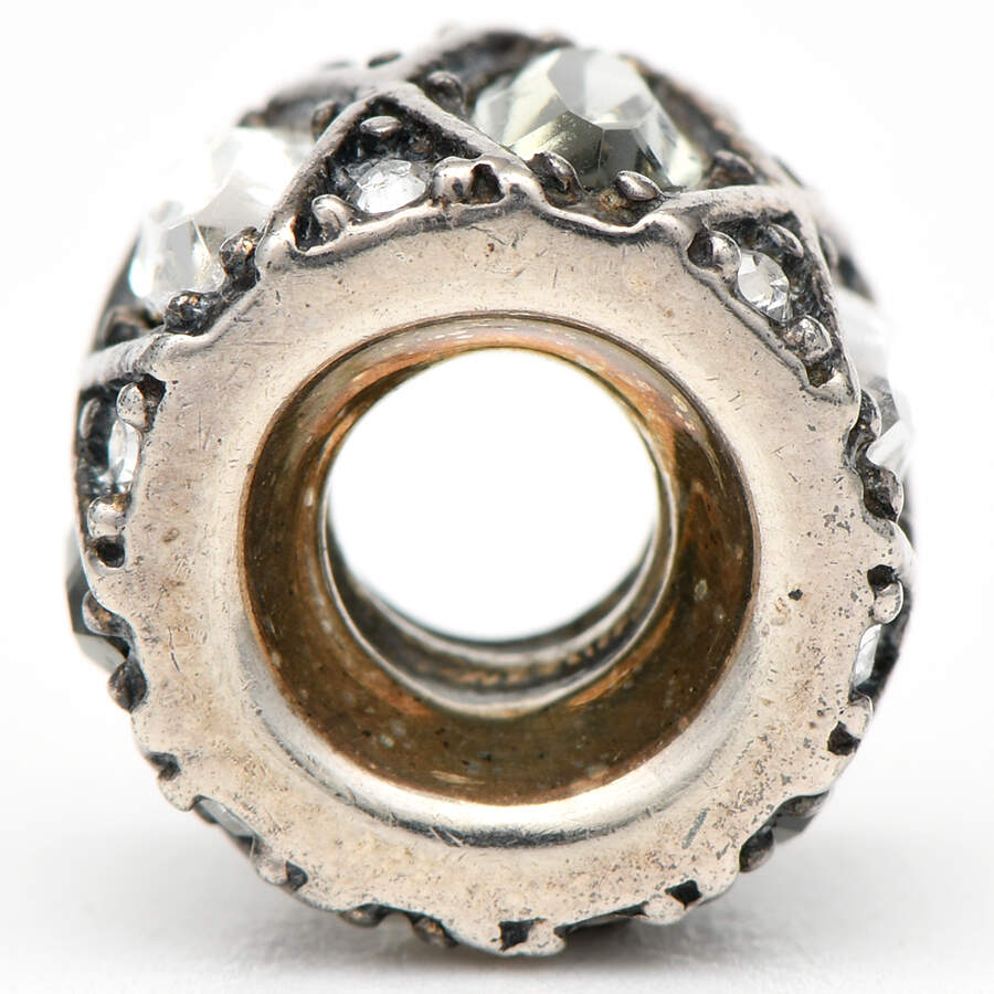Sterling Chamilia Charms & Beads Oval Grey & White Criss-Cross Bead - No Box by Swarovski-2