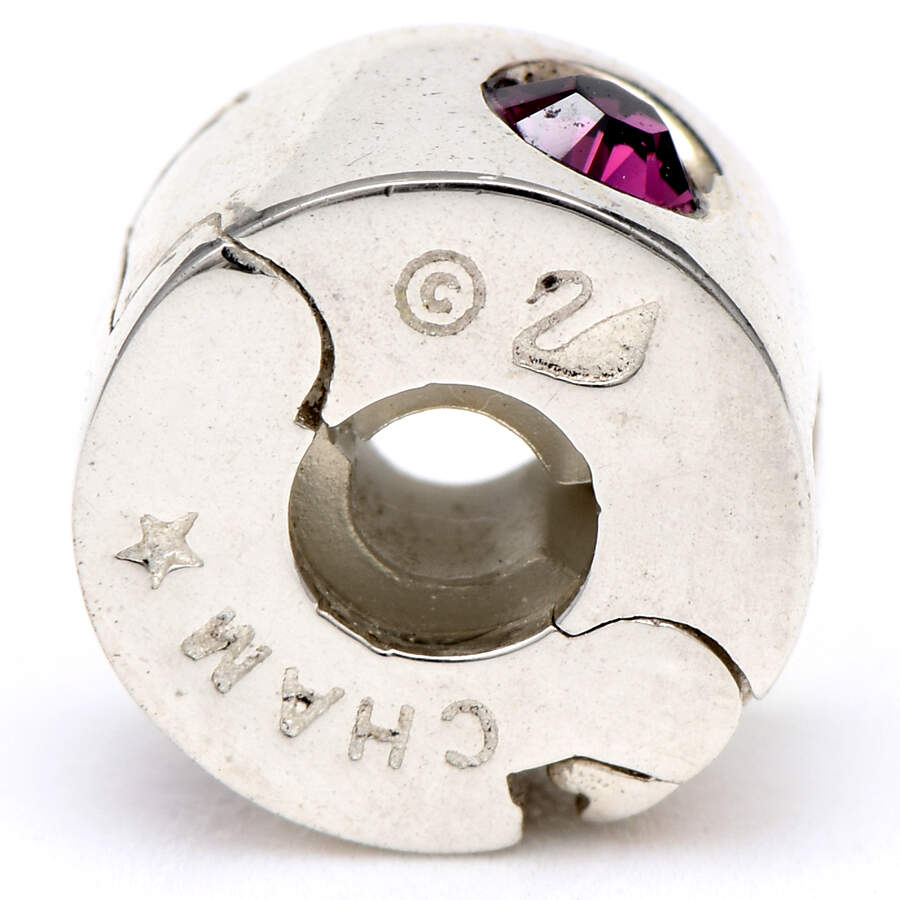 Sterling Chamilia Charms & Beads Jeweled Purple Lock Bead - No Box by Swarovski-2