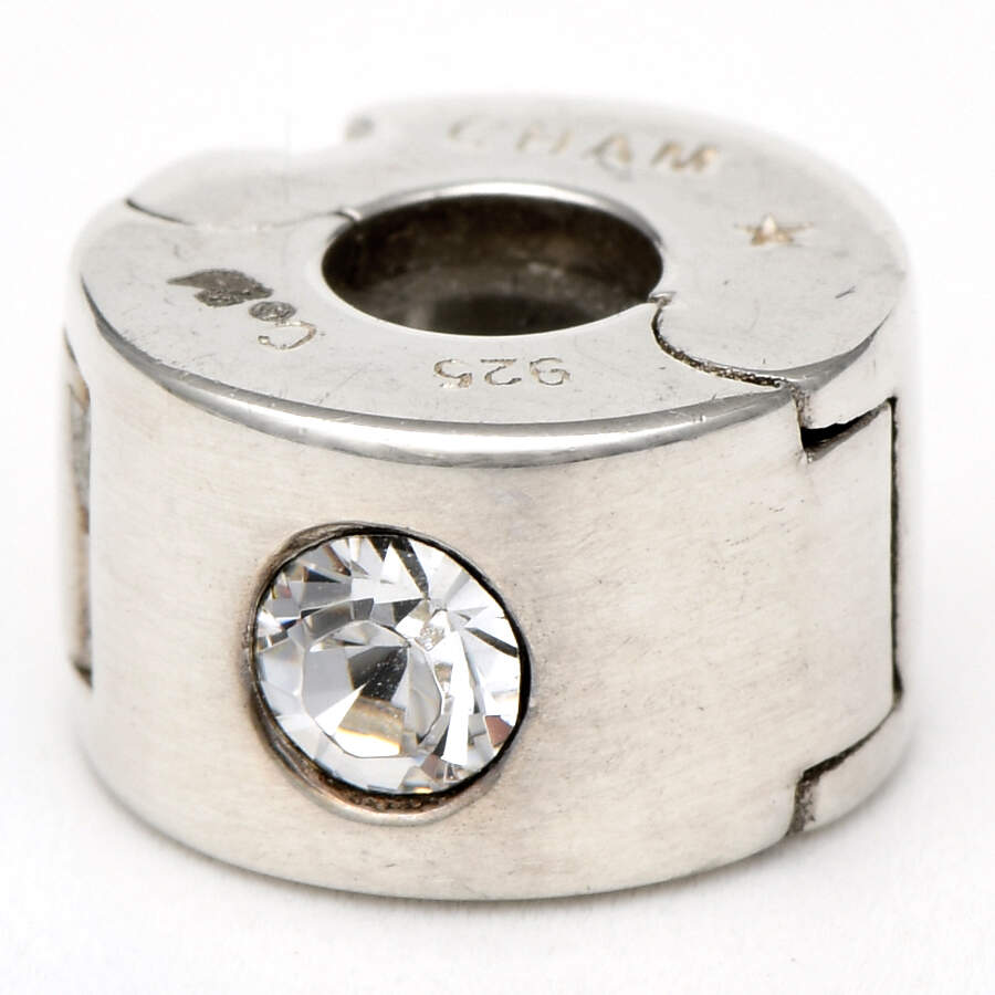 Sterling Chamilia Charms & Beads Jeweled Clear Lock Bead - No Box by Swarovski-1