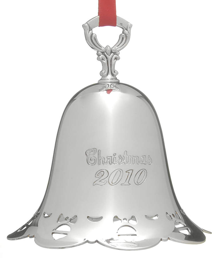 Christmas Bell-Annual 2010 Ornaments & Bows Pierced Bell - Boxed by Towle Silver-1