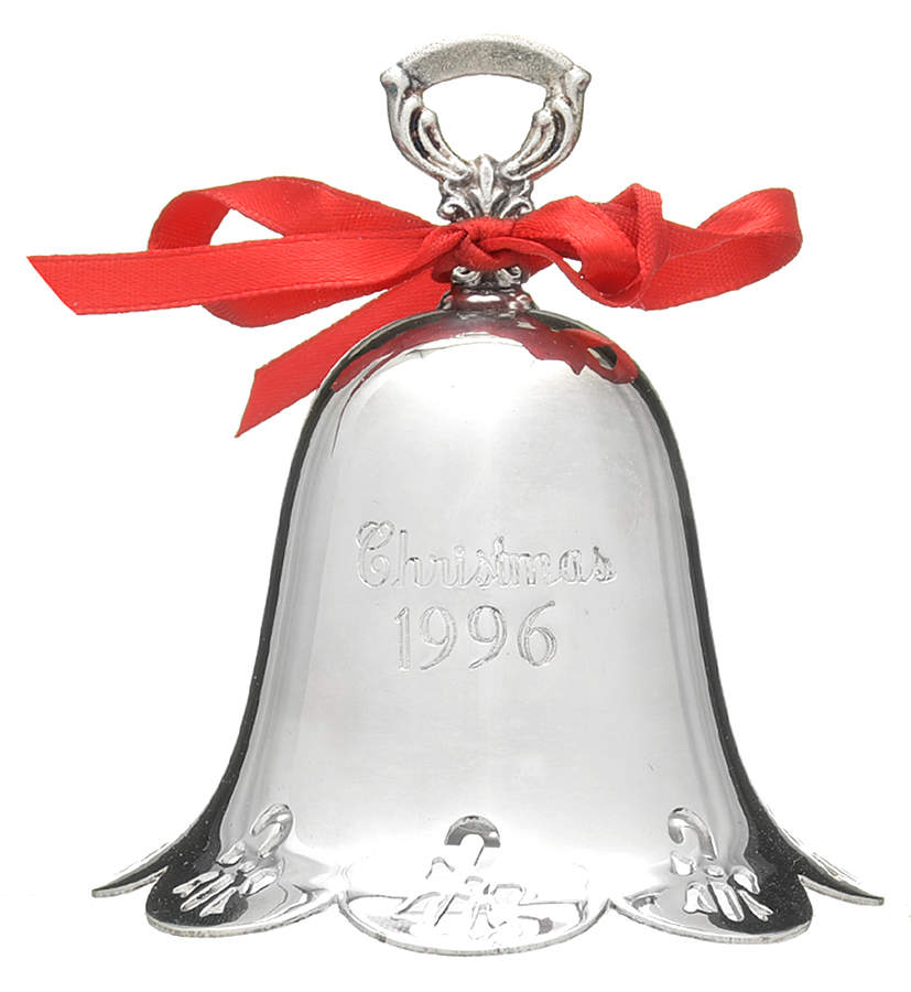 Christmas Bell-Annual 1996 Candy Cane Pierced Bell - Boxed by Towle Silver-1