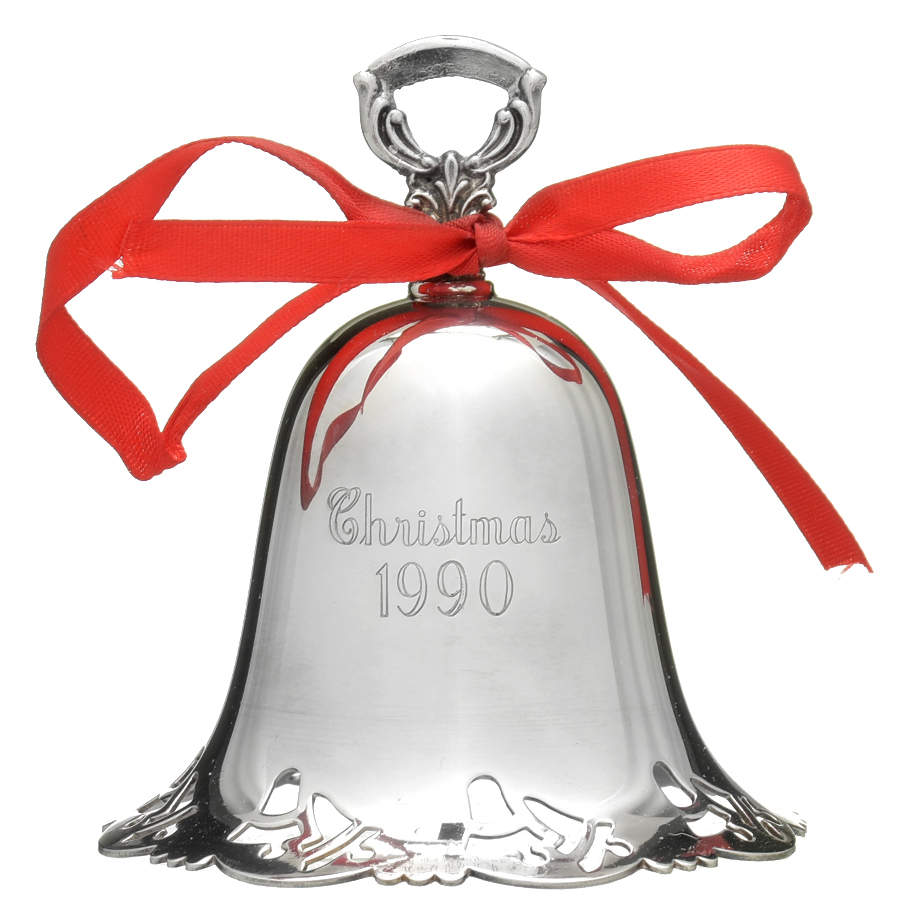 Christmas Bell-Annual 1990 Christmas Bells Pierced Bell - No Box by Towle Silver-1