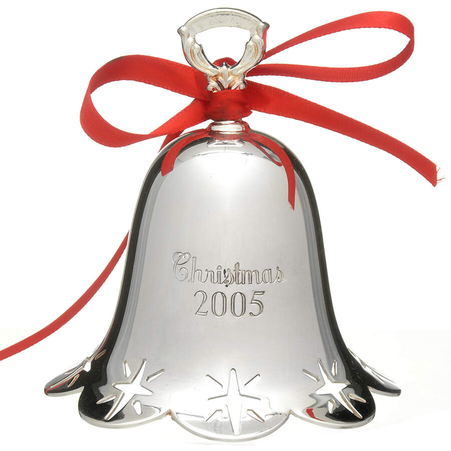 Christmas Bell-Annual 2005 Star Pierced Bell - Boxed by Towle Silver-1