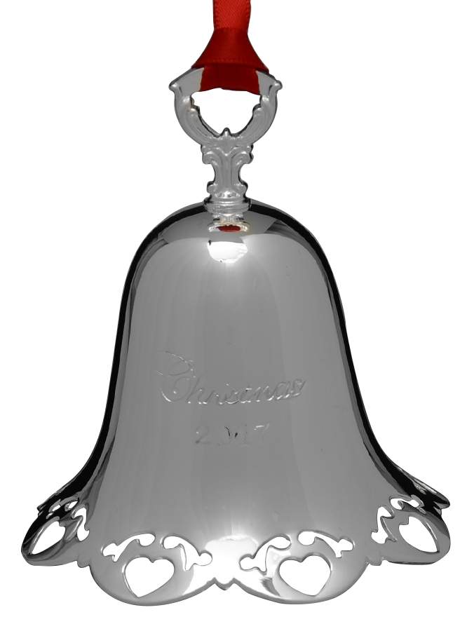 Christmas Bell-Annual 2017 Heart Border - Boxed by Towle Silver-1