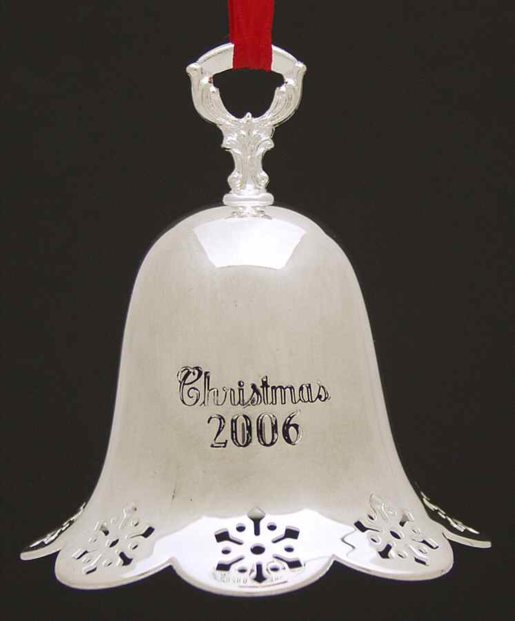 Christmas Bell-Annual 2006 Snowflake Pierced Bell - Boxed by Towle Silver-1