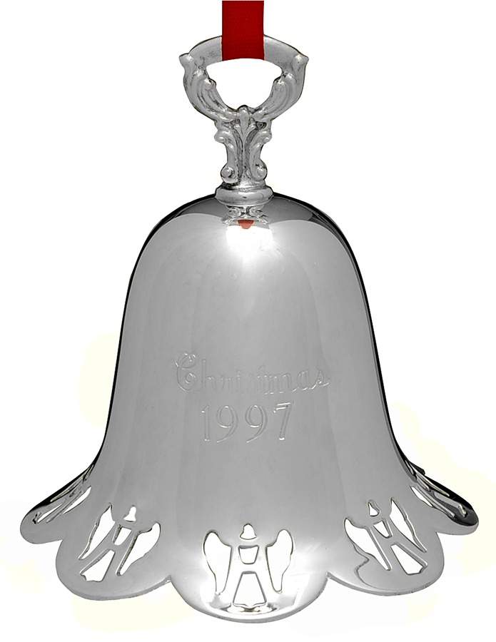 Christmas Bell-Annual 1997 Angel Pierced Bell - Boxed by Towle Silver-1