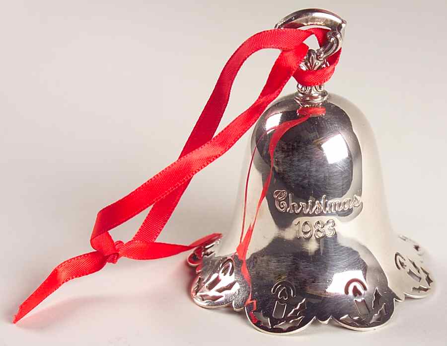 Christmas Bell-Annual 1983 Candle Pierced Bell - Boxed by Towle Silver-1