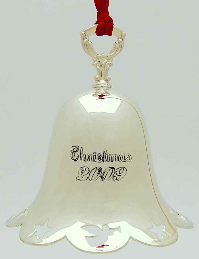 Christmas Bell-Annual 2009 Angels & Stars Pierced Be - No Box by Towle Silver-1