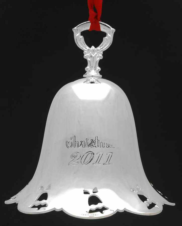 Christmas Bell-Annual 2011 Bells With Bow Pierced Bell - Boxed by Towle Silver-1