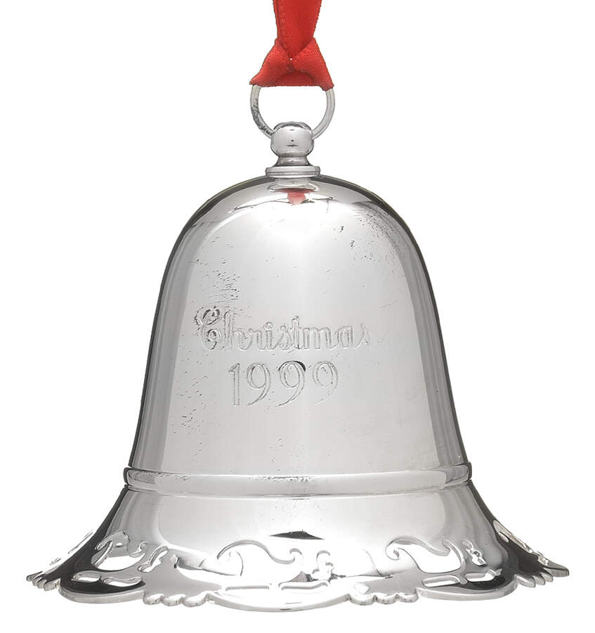 Musical Christmas Bell 1999-Frosty The Snowman - Boxed by Towle Silver-1