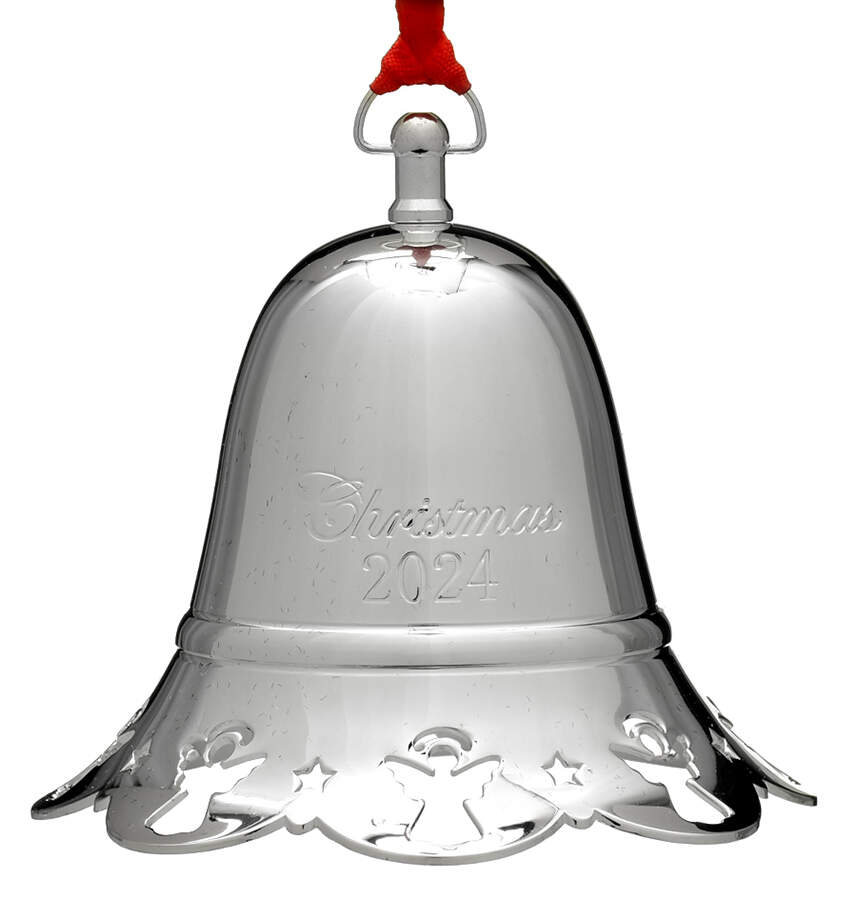 Musical Christmas Bell 2024-Hark The Herald Angels Si - Boxed by Towle Silver-1