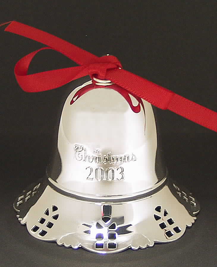 Musical Christmas Bell 2003-Little Town Of Bethlehem - Boxed by Towle Silver-1