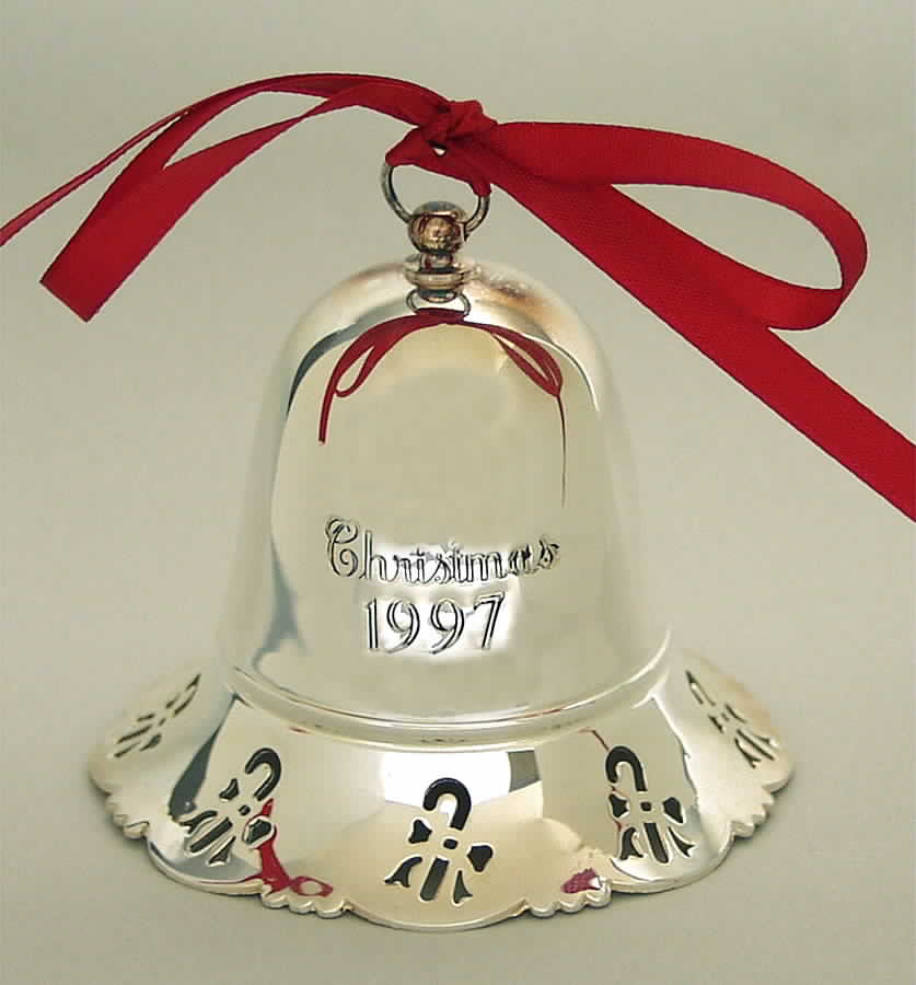Musical Christmas Bell 1997-White Christmas - Boxed by Towle Silver-1