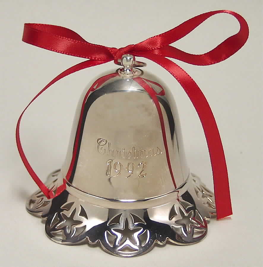 Musical Christmas Bell 1992-Silent Night - Boxed by Towle Silver-1