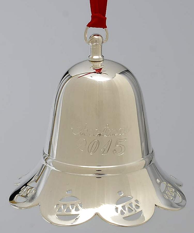 Musical Christmas Bell 2015-We Wish You A Merry Christmas - Boxed by Towle Silver-1