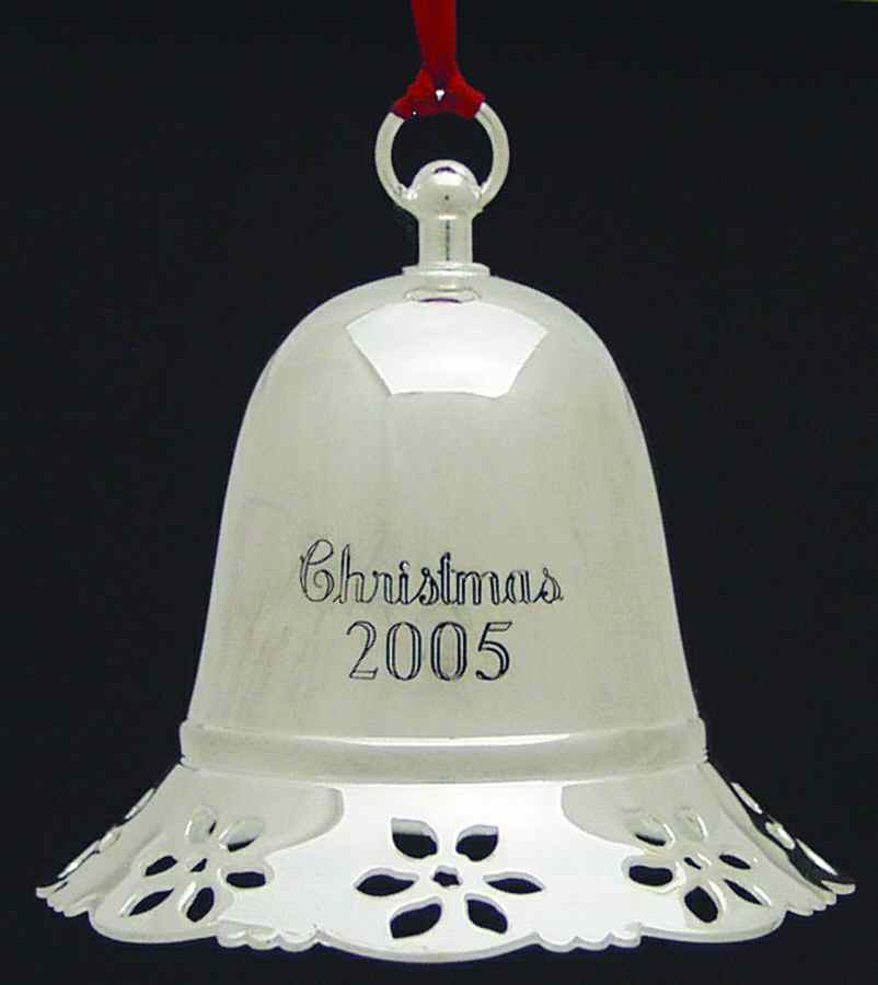 Musical Christmas Bell 2005-We Wish You A Merry Christmas - Boxed by Towle Silver-1
