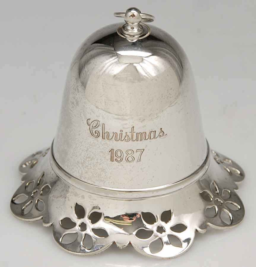 Musical Christmas Bell 1987-Silver Bells - Boxed by Towle Silver-1