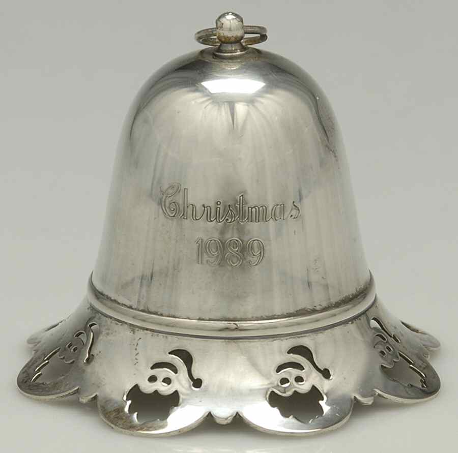 Musical Christmas Bell 1989-Santa Claus Is Coming To Town - Boxed by Towle Silver-1