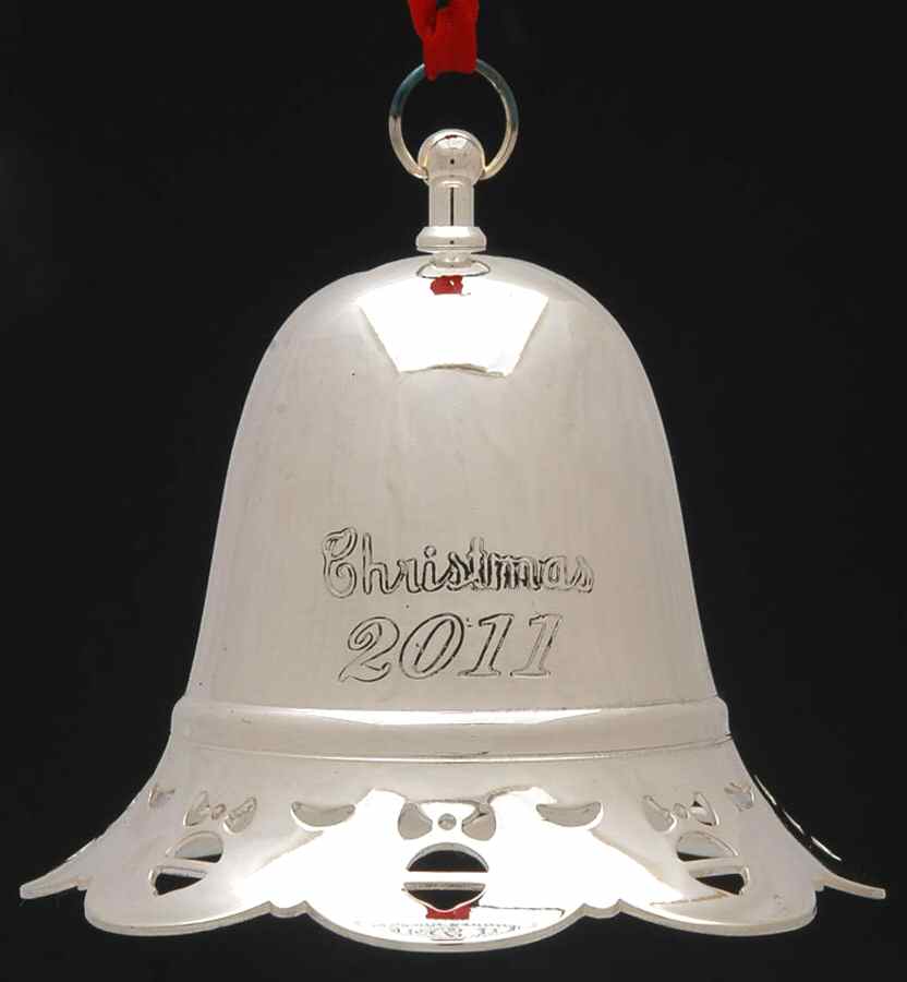 Musical Christmas Bell 2011-O Tannenbaum - Boxed by Towle Silver-1