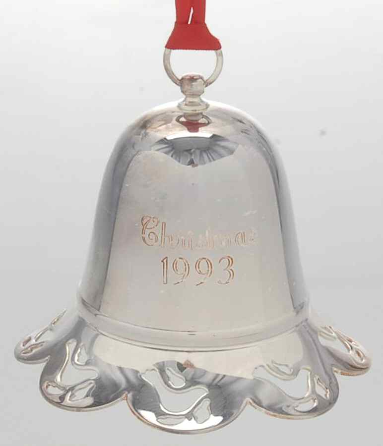 Musical Christmas Bell 1993-Hark The Herald Angels Sing - Boxed by Towle Silver-1