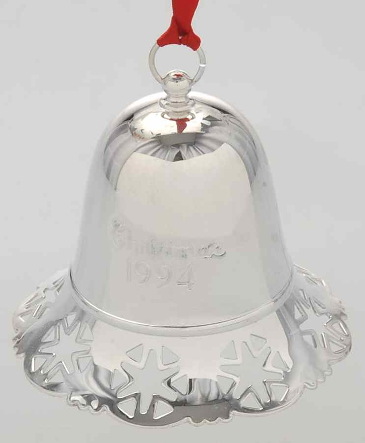Musical Christmas Bell 1994-Joy To The World - No Box by Towle Silver-1