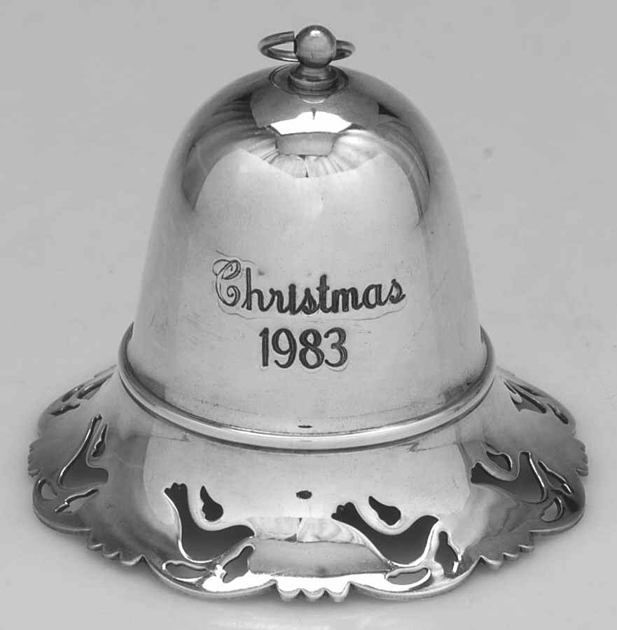 Musical Christmas Bell 1983- Silver Bells - Boxed by Towle Silver-1