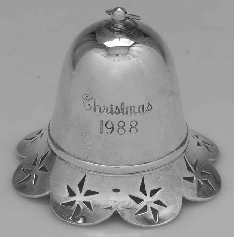 Musical Christmas Bell 1988-The First Noel - Boxed by Towle Silver-1
