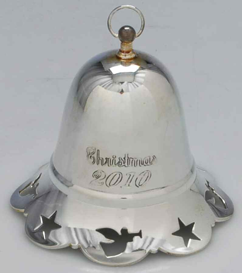 Musical Christmas Bell 2010-Hark The Herald Angels Sing - Boxed by Towle Silver-1