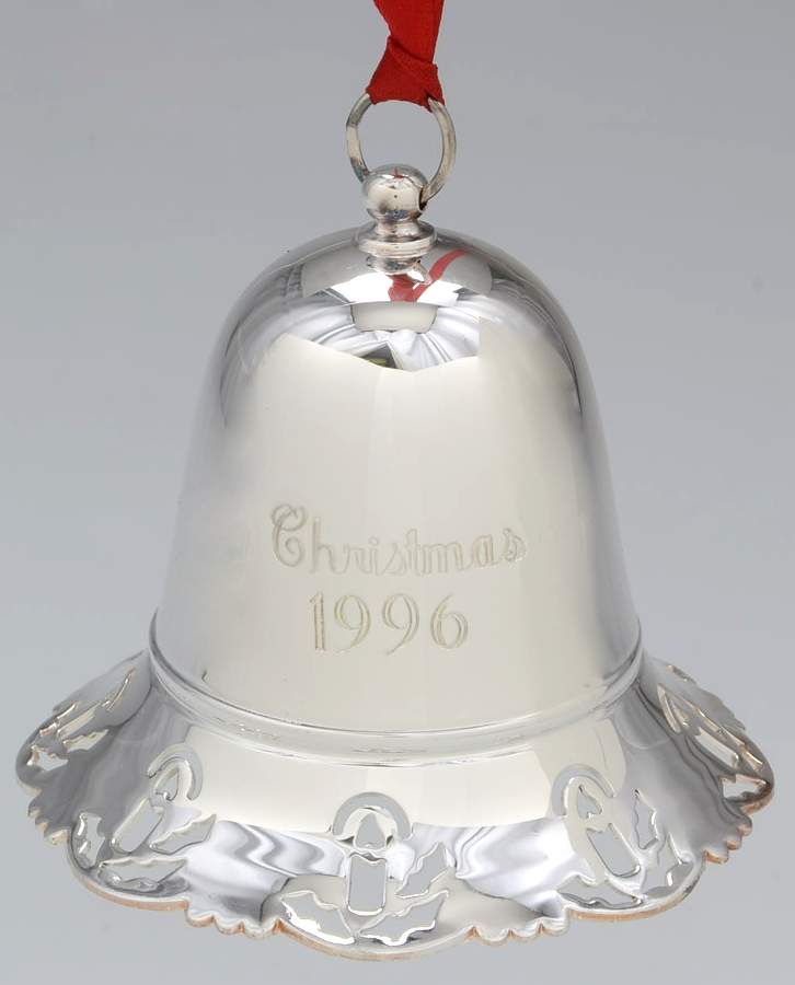 Musical Christmas Bell 1996-Joy To The World - No Box by Towle Silver-1