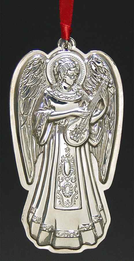 Angel Ornament Angel With Mandolin - With Box by Towle Silver-1