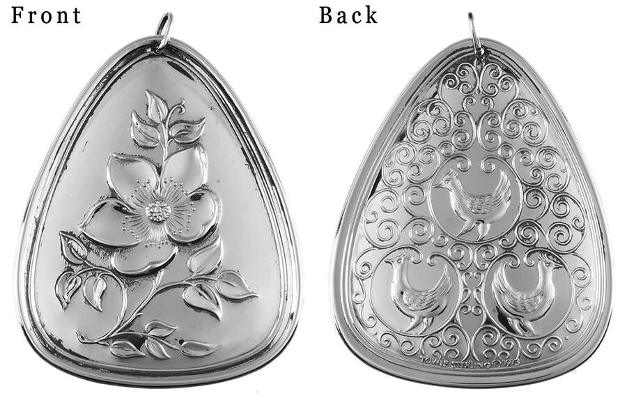 Twelve Days of Christmas-Medallion 3 French Hens - Boxed by Towle Silver-1